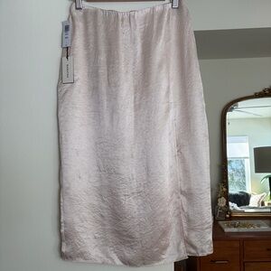 Babaton Silk Cream a-line Midi Skirt